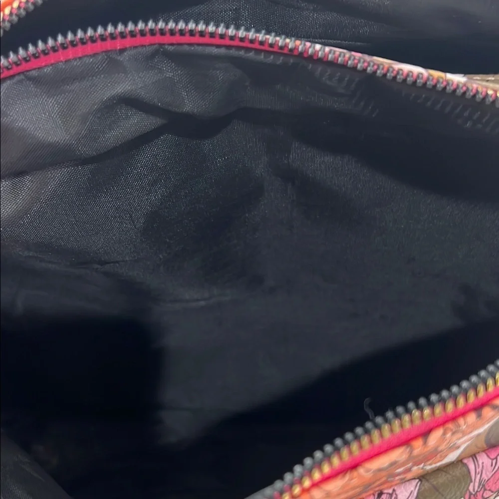 Steve Madden Pink and Brown Cosmetic Bag Floral Design